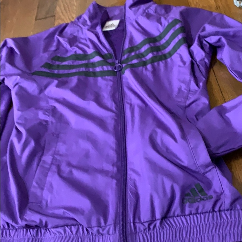 🌬 NWOT Adidas throw back style wind breaker ❤️ - Picture 3 of 8